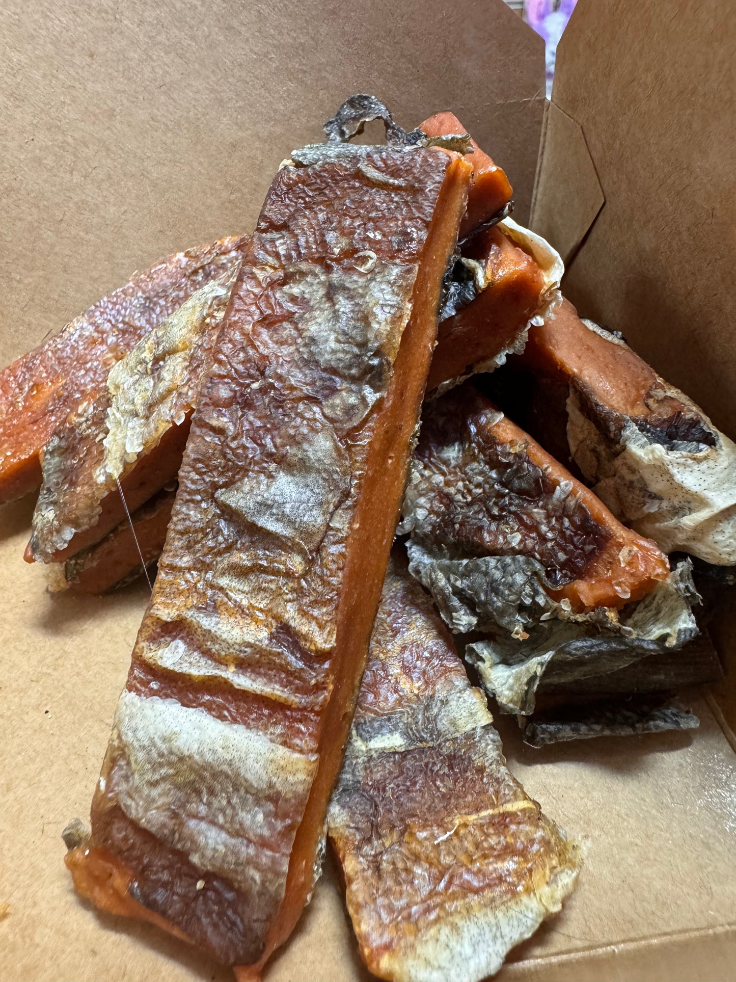 Fish Skin and Chicken Sticks